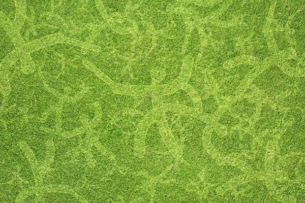 緑の草のテクスチャと背景スポーツ フェンス — ストック写真