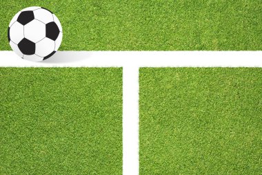 Futbol yeşil çim zemin üzerine