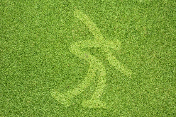 Sportovní bruslení na zelené trávě textury a pozadí — Stock fotografie