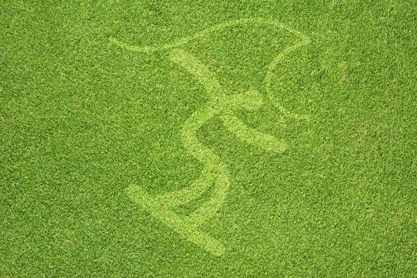 Yeşil çim dokusu ve arka plan üzerinde sörf sporu — Stok fotoğraf