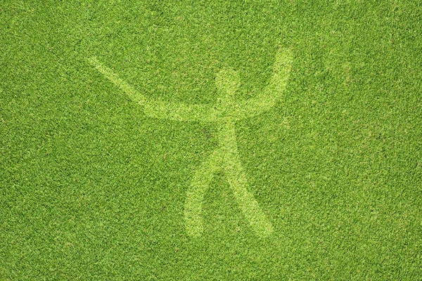 Sport Zaun auf grünem Gras Textur und Hintergrund — Stockfoto