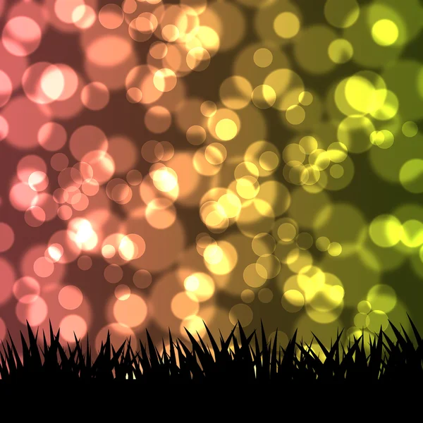 Grass with shiny bokeh light background — Stock Photo, Image