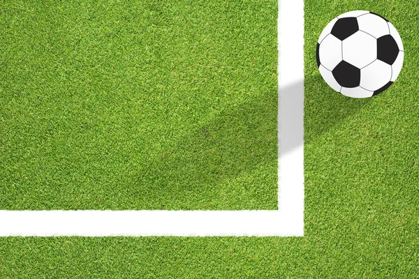 Piłka nożna na tle zielonej trawie — Zdjęcie stockowe
