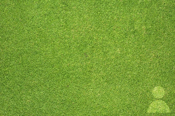Ícone na grama verde — Fotografia de Stock