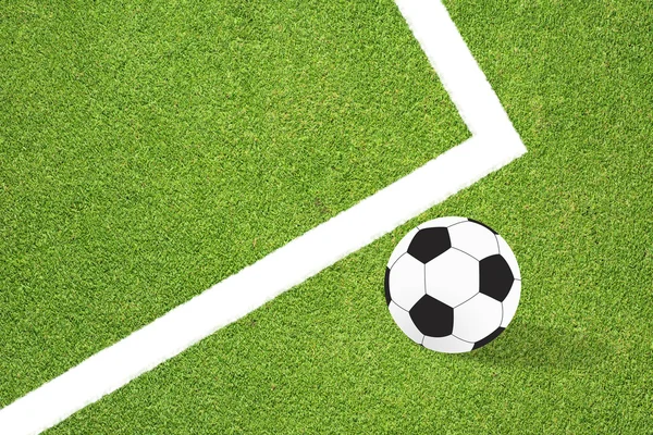 Fotboll på grönt gräs bakgrund — Stockfoto