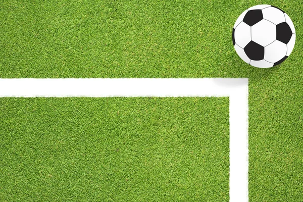 緑の草の背景にサッカー — ストック写真