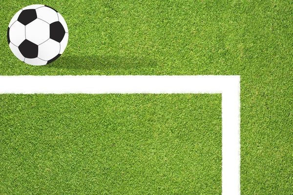 Piłka nożna na tle zielonej trawie — Zdjęcie stockowe