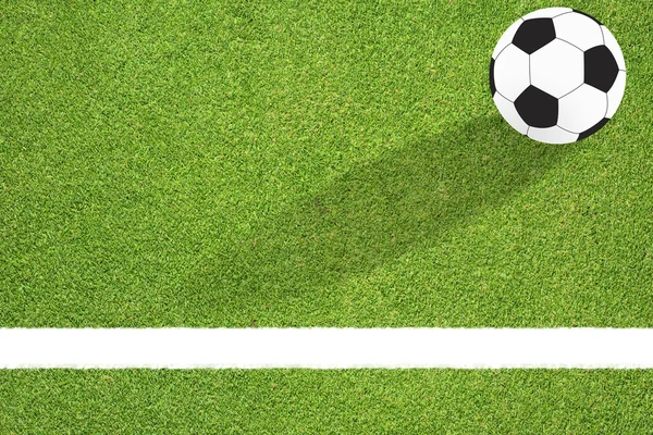 Voetbal op groen gras achtergrond — Stockfoto