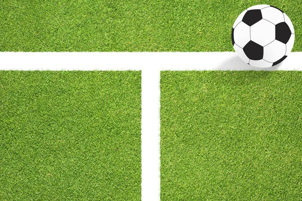 Fotboll på grönt gräs bakgrund — Stockfoto