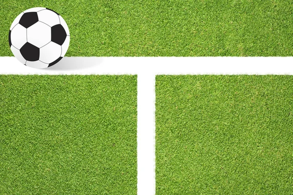 Fotbal na zelené trávě pozadí — Stock fotografie