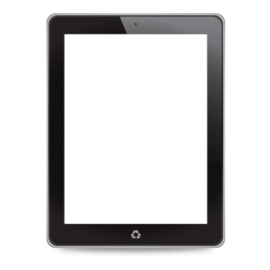 beyaz arkaplanda tablet bilgisayarı