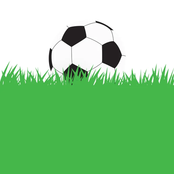 Futebol no fundo grama verde — Fotografia de Stock