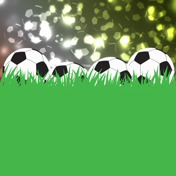 Voetbal op groen gras en abstracte achtergrond — Stockfoto