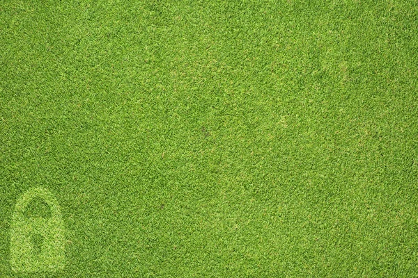 Yeşil çim zemin üzerinde anahtar simgesi — Stok fotoğraf