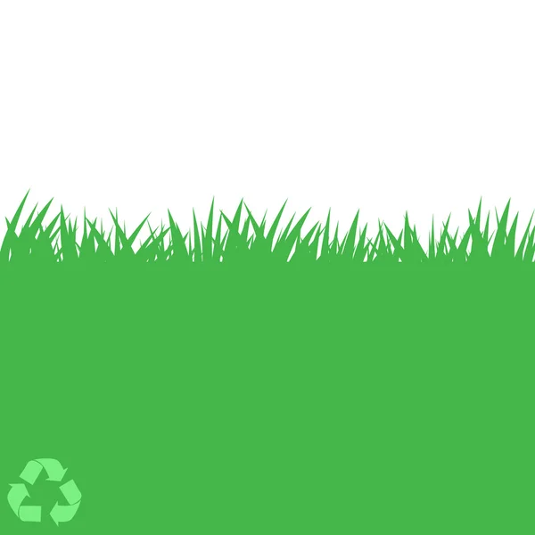 Återvinna på grönt gräs bakgrund — Stockfoto