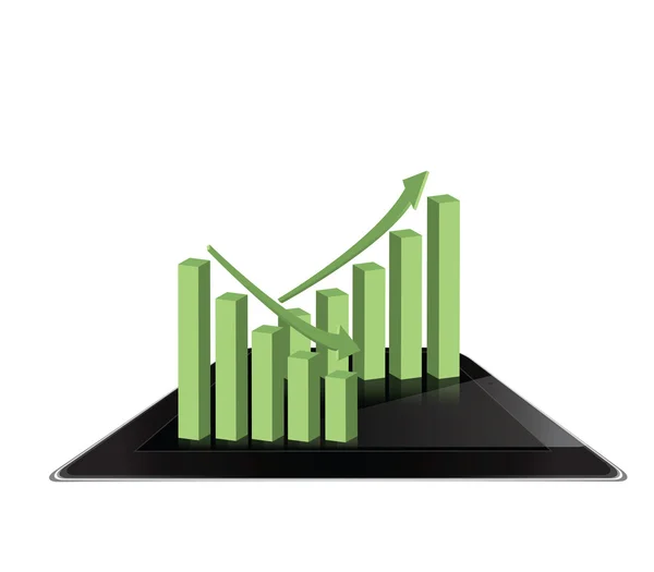 Graph on tablet computer background — Stock Photo, Image