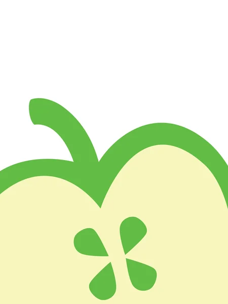 Πράσινη φέτα μήλου σε λευκό φόντο — Φωτογραφία Αρχείου