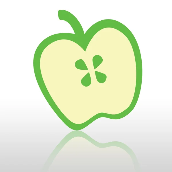 Zöld alma szelet fehér háttér — Stock Fotó