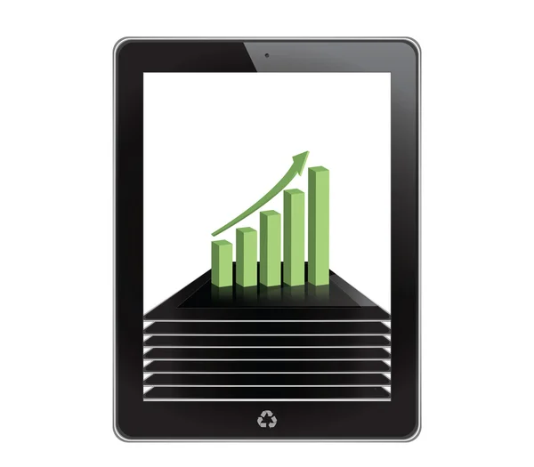 Wykres na tle komputera typu tablet — Zdjęcie stockowe