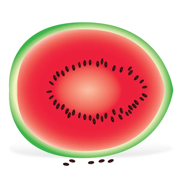 Vattenmelon skiva på vit bakgrund — Stockfoto