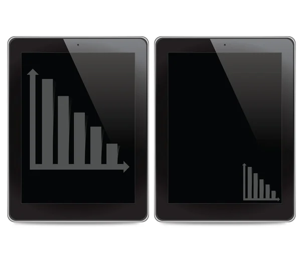 Grafiek pictogram op achtergrond voor Tablet PC-computer — Stockfoto