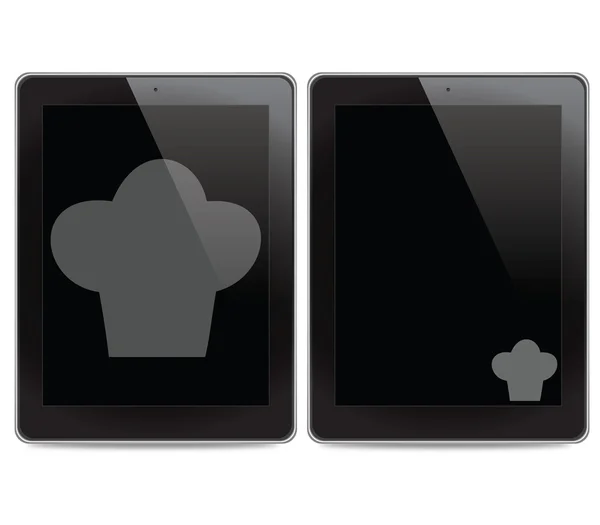 Koken pictogram op achtergrond voor Tablet PC-computer — Stockfoto