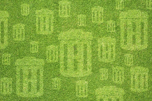 Basura sobre hierba verde textura y fondo —  Fotos de Stock