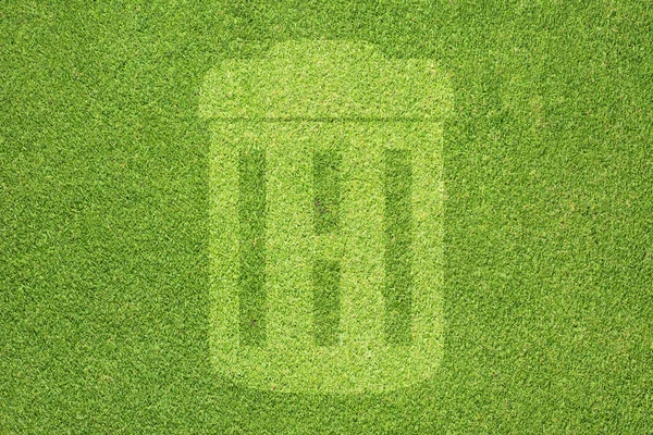 Müll auf grünem Gras Textur und Hintergrund — Stockfoto
