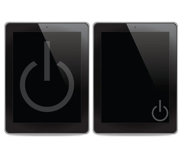 Zamkn¹æ ikona na tle komputera typu tablet — Zdjęcie stockowe