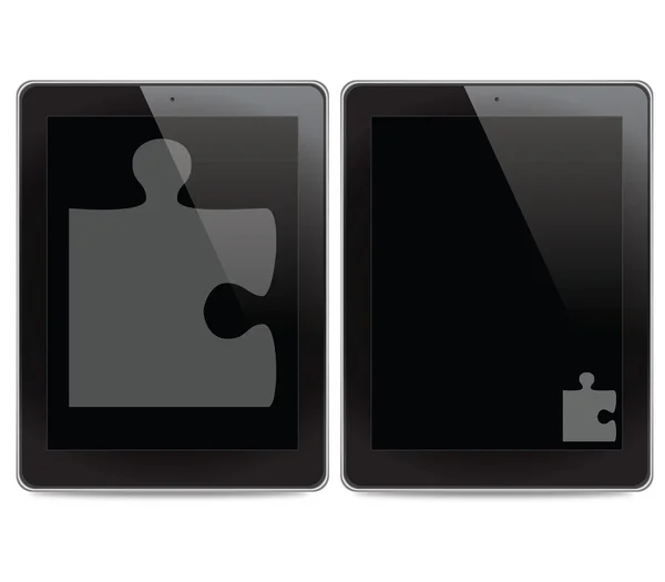 Icône de puzzle sur fond de tablette — Photo