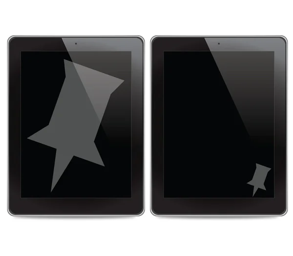 Pin-Symbol auf Hintergrund des Tablet-Computers — Stockfoto
