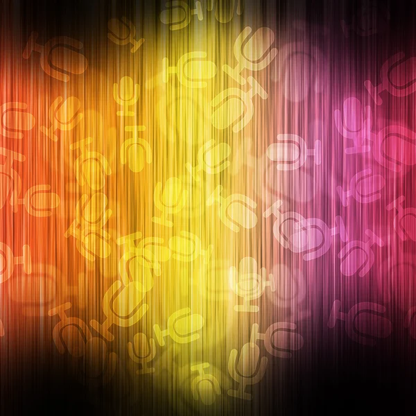 Microphone on color wave abstract background — Stock Photo, Image