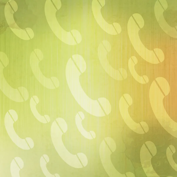 Phone icon on old paper background and pattern — Stock Photo, Image