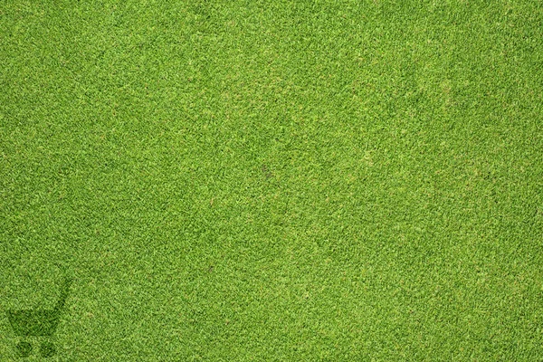 Ícone de mercado na textura de grama verde e fundo — Fotografia de Stock