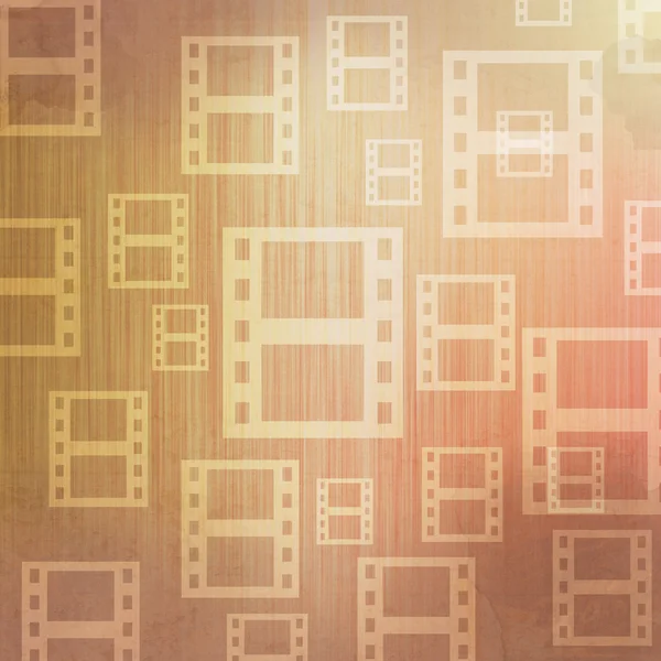 오래 된 종이 배경과 패턴에 영화 아이콘 — 스톡 사진
