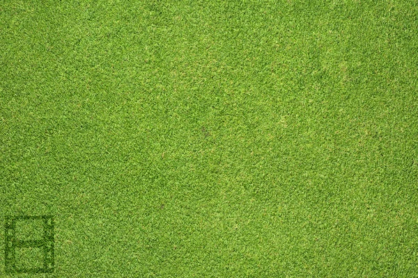 Film ikona na zelené trávě textury a pozadí — Stock fotografie