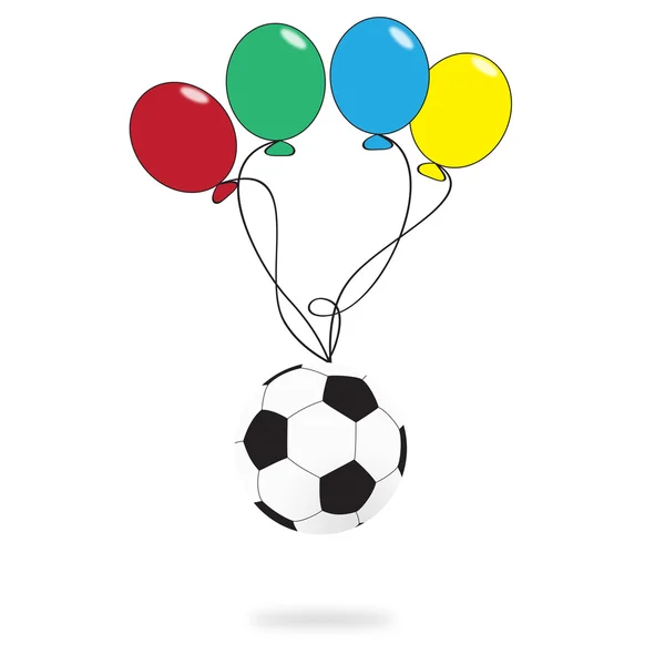 stock image Football with balloon on white background