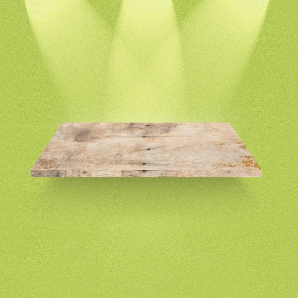 Puste półki z drewna na wystawę — Zdjęcie stockowe
