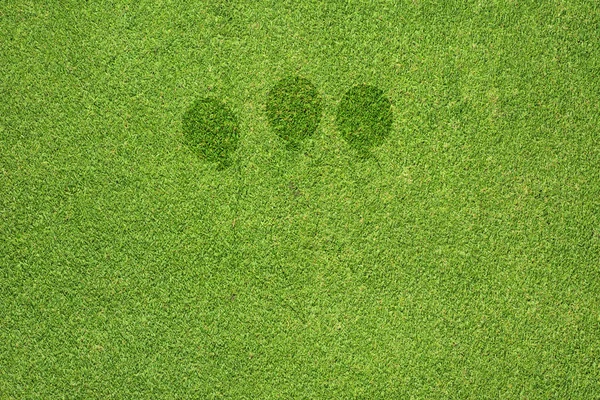 Ícone de balão na textura de grama verde e fundo — Fotografia de Stock