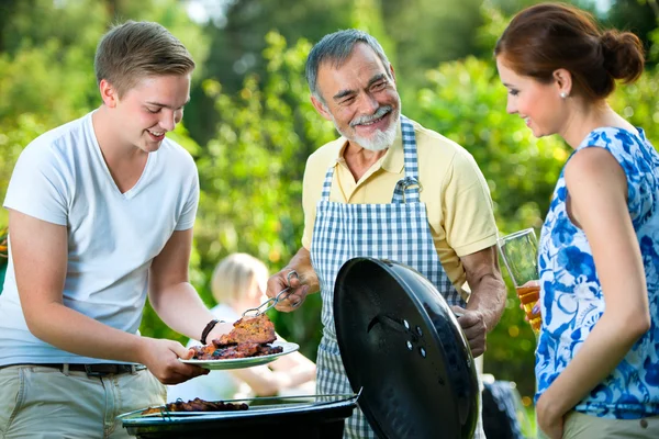 Family having a barbecue party — Stock Photo, Image