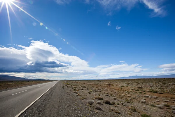 Road in the desert of Patagonia — Stock Photo, Image
