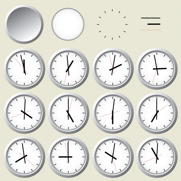 Relógio de parede. Ilustração vetorial . — Vetor de Stock