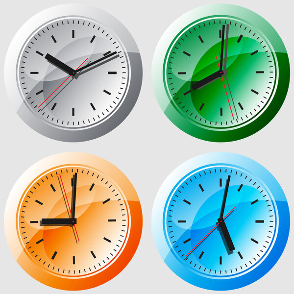 Wall clock. Vector illustration.