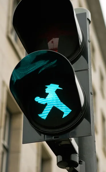 The green Ampelmann in Berlin — Stock Photo, Image