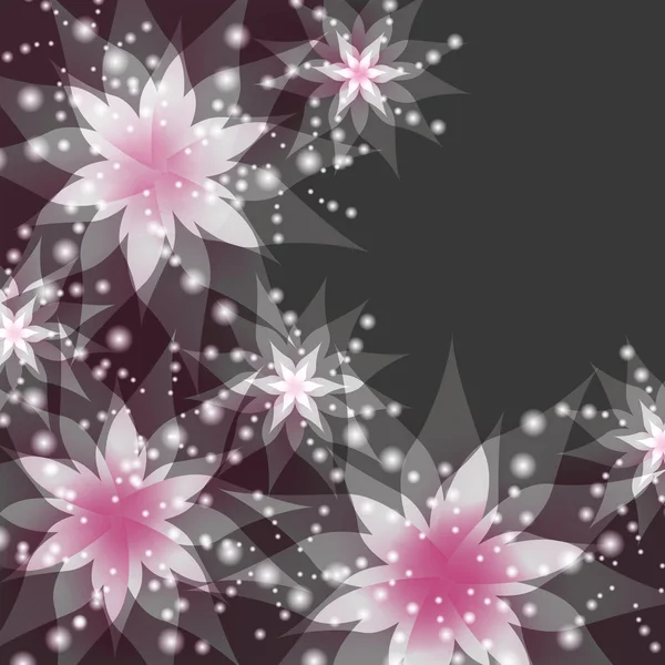 Fond floral, carte de voeux ou d'invitation aux fleurs — Image vectorielle