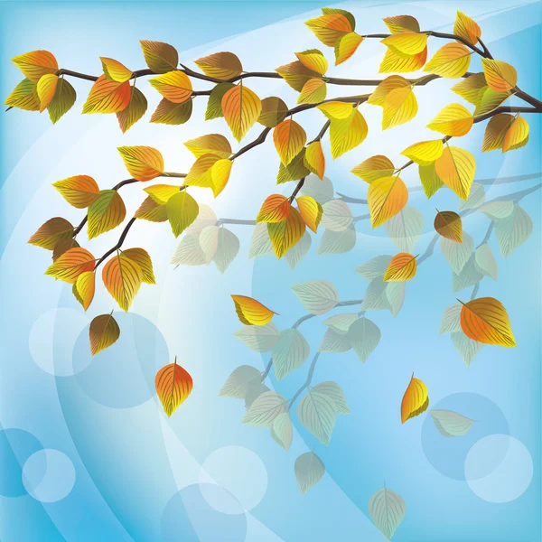 Herfst boom, light natuur achtergrond — Stockvector