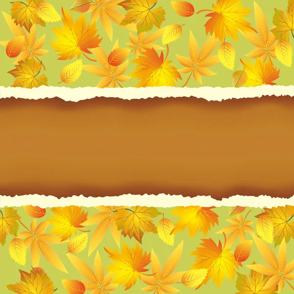 Wallpaper background with autumn leaves pattern — Stock Vector