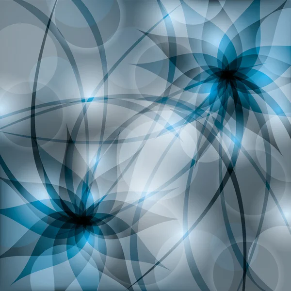 蓝灰色花卉百合的抽象背景 — 图库矢量图片
