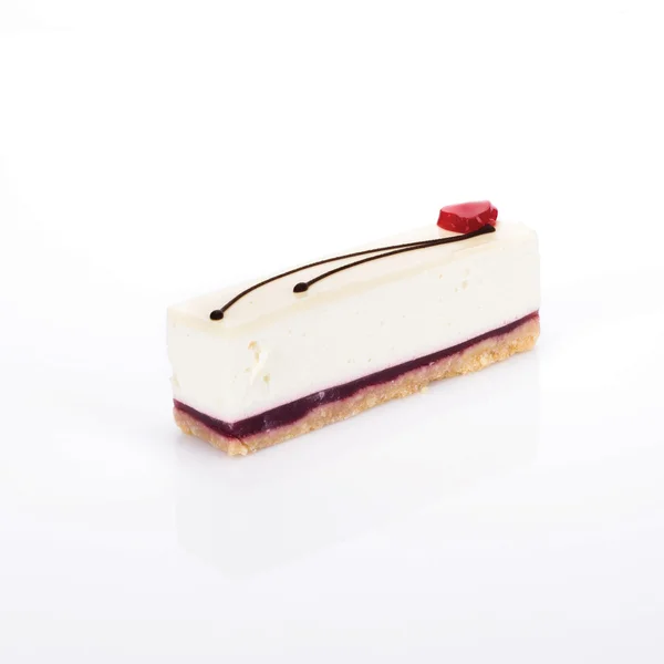 A slice of raspberry cheesecake — Stock Photo, Image