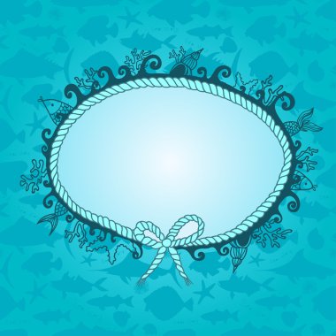 Frame in maritime style clipart